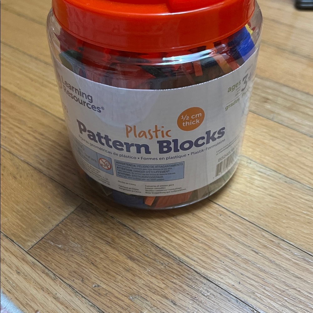 New Learning Resources Pattern Blocks Jar 250 pieces